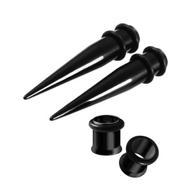 HEKEUOR 4 Piece 316l Steel Tapers and Tunnels Ear Stretching Kit Gauges Gauging Plugs Choose 1g 7/16 1/2 9/16 00g-14g, Surgical Stainless Steel, steel