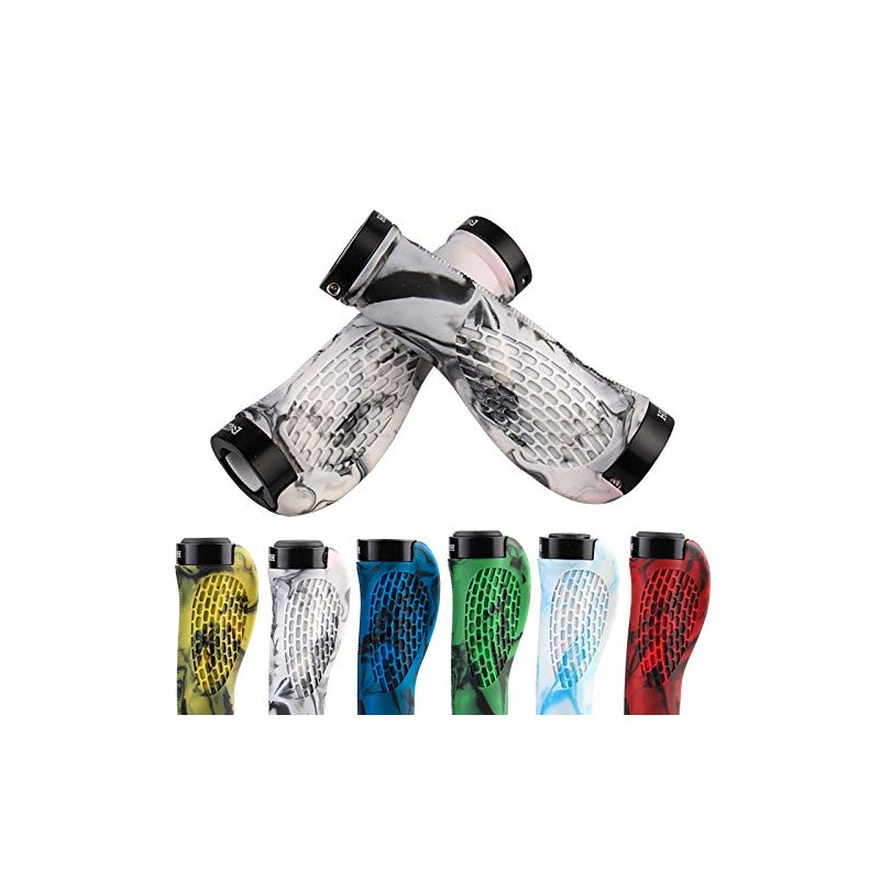 VOANZO Bicycle Handlebar Grips, 2 Sided Locking, Non-Slip TPR Rubber