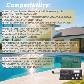 42002-0007S Control Board Kit Replacement for Pentair MasterTemp Sta-Rite Max-E-Therm Most NA and LP Series Pool & SPA Heater Electrical Systems, with 472610Z Switch Membrane Pad Replace# 461105