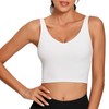 Lemedy Women Sports Bra Longline Crop Tank Top Padded Workout