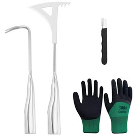 2025 Stainless Steel Weeding Tool Set (4-Piece) – Rust-Proof Gardening Weeder Kit with Anti-Slip Gloves, Root Digger, Multi-Function Weeding Knife & Sharpening Stone, Ergonomic Non-Slip Grip