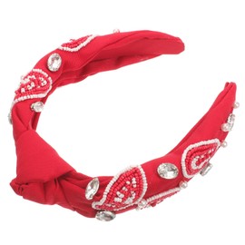 minkissy Beaded Knot Headband for Women Elegant Football Inspired Hairband Stylish Fall Accessory Durable Unique Design for Fashion Enthusiasts Combination