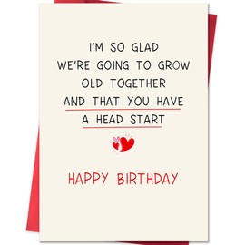 Romantic Birthday Cards for Boyfriend Girlfriend, Birthday Cards for Him Her,Funny Birthday Card for Husband Wife, Birthday Gifts for Women Men