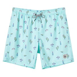 SURF CUZ Mens Swim Trunks 7" Swimming Trunks with Mesh Liner Quick Dry Swim Shorts for Men Swimwear Bathing Suits Pockets,Taco Taco,XL