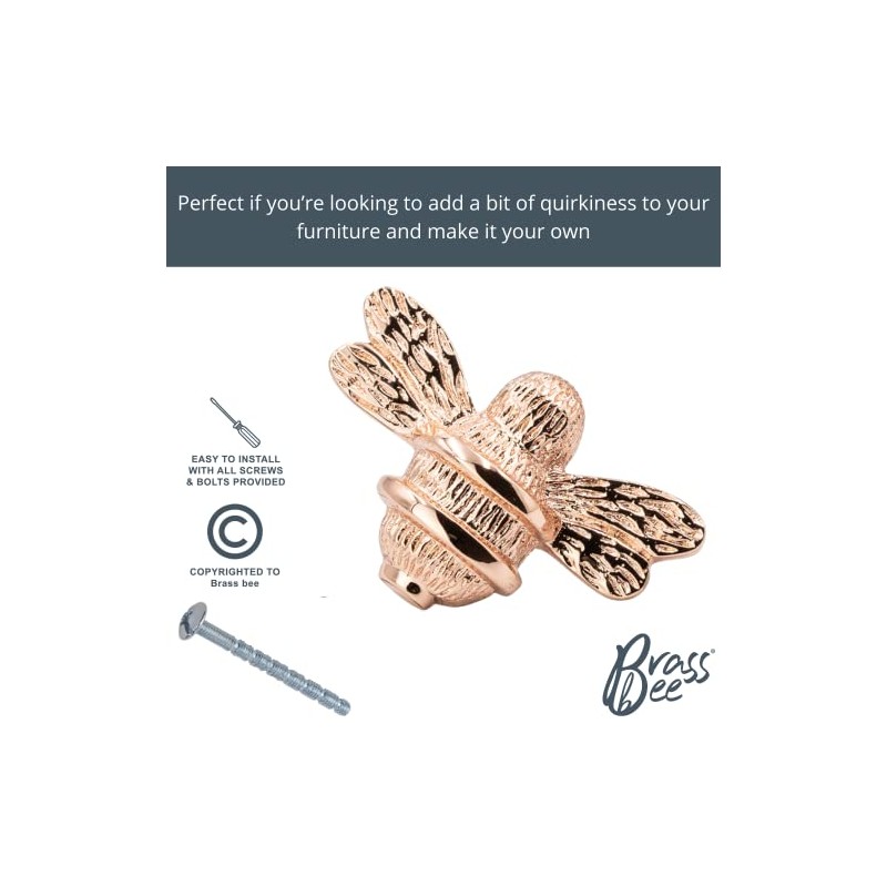 Brass bee 2 x Solid Drawer Knob Handles | Drawer