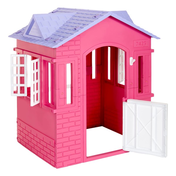 Little Tikes Cape Cottage Pretend Princess Playhousefor Kids, Indoor Outdoor, with Working Doors and Windows, for Toddlers Ages 2+ Years,Pink,Large