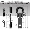 AUTMATCH Shackle Hitch Receiver 2 Inch - 3/4" D Ring