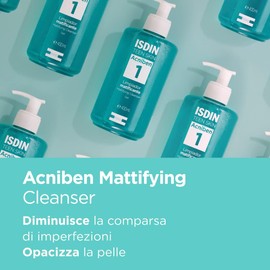 Isdin Acniben Gel Limpiador Matificante para Piel Grasa 400ml – Gel Facial Limpiador Control Sebo y Brillos, Fórmula Suave para Uso Diario, Purifica y Refresca la Piel con Tendencia Acneica