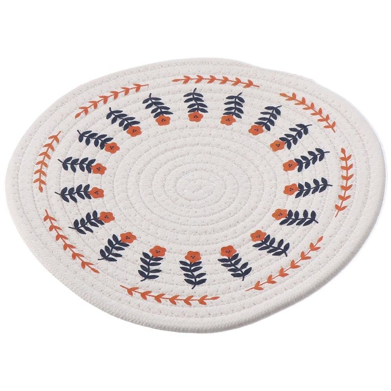 Benytro Nordic style cotton and linen weaving Woven Round Placemats,