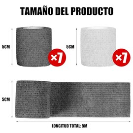 14 Roll Vendajes Autoadhesivos, Cinta Elástica Autoadherente y Transpirables. Venda Adhesiva Elástico Atlético no Tejido 5CM X 4.5M, para Estiramiento