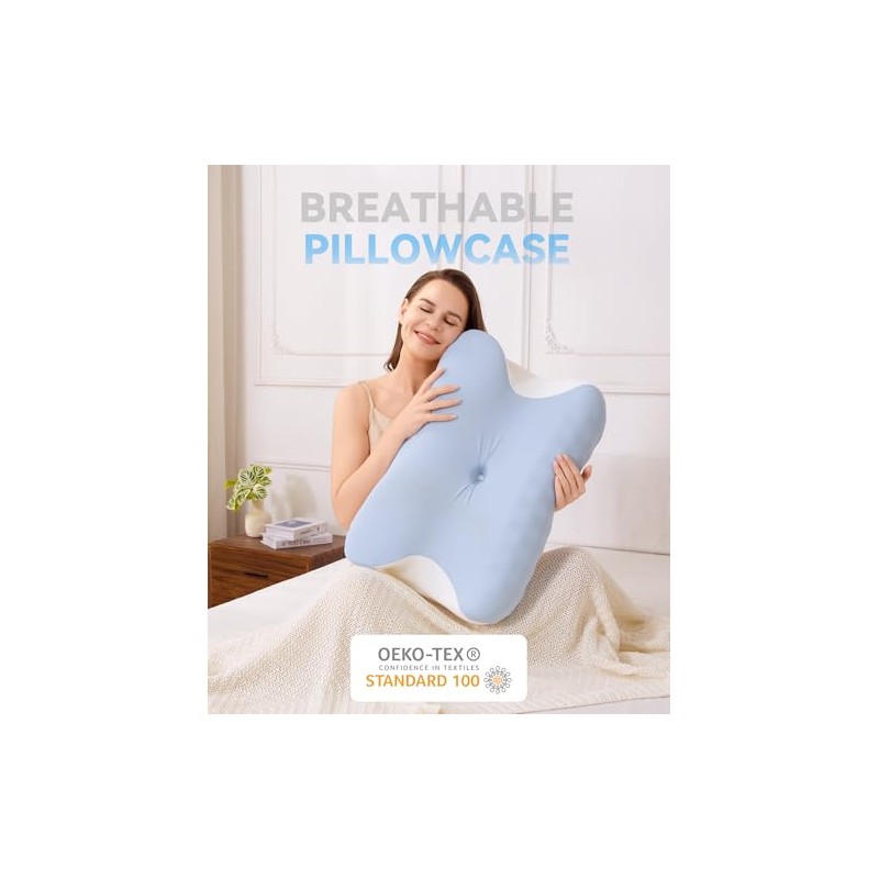 Restnature Cervical Pillowcase - Pillow Covers,Cooling Pillow Case with Hidden