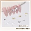 YAISUHCHNYE 3D Bows Nail Charms 1 Boxes 12 Grids Metal
