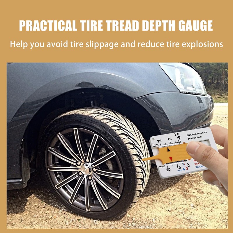 2 Pcs Tyre Tread Depth Gauge UK Portable 0-20 mm