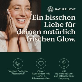 NATURE LOVE® Vegan Collagen – 500 g Powder – Collagen Vegan – Raspberry Flavour – Purely Herbal Alternative to Collagen Powder – Laboratory Tested, Produced in Germany