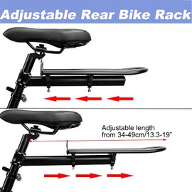 Rear Bike Rack, Aluminum Alloy Bicycle Luggage Cargo Rack, Retractable Bicycle Pannier Bag Holder, Universal Bike Carrier, MTB Rear Racks Max Load 10KG/22Lbs (Screw Installation)