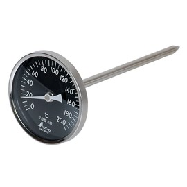 Shinwa Sokutei 73012 Thermometer, V-4, Round T-Shape, White Scale