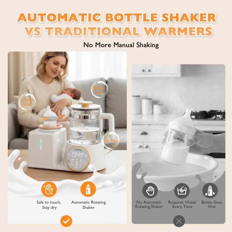YunBaby 2-in-1 Baby Bottle Warmer & Formula Maker with Electric