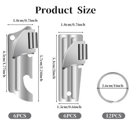 12 Pieces P38 Can Opener Military with Key Rings Stainless Steel Camping Can Opener Manual Portable P51 Can Opener for Traveling Camping Church Key