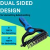 TQT Pet Grooming Brush - Double Sided Shedding and Dematting
