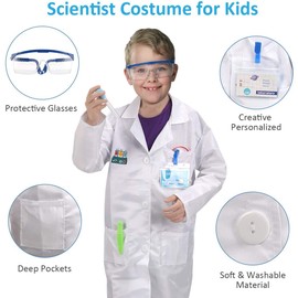 Why2Wise Kids Science Experiment Kit with Lab Coat Scientist Costume Dress Up and Role Play Science Experiments for Kids STEM Educational Learning Science Toys