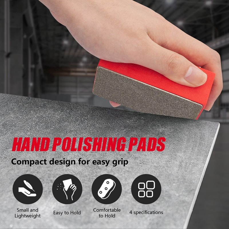 SZSYD 4Pcs Diamond Hand Polishing Pads for Sanding Ceramics Glass