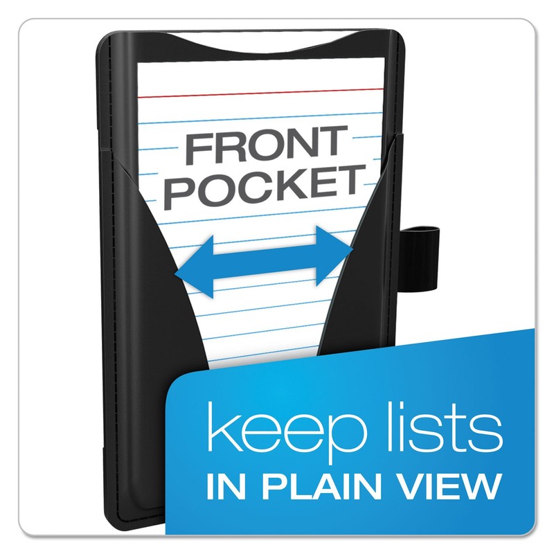 Oxford at-Hand Note Card Case, 3" x 5" Size, Black,