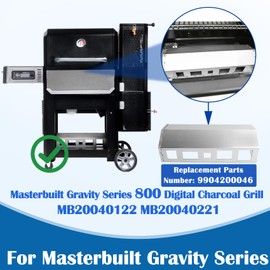 SafBbcue 9904200046 Heat Manifold for Masterbuilt Gravity Series 800 Digital Charcoal Grill and Smoker Parts, for Masterbuilt 800 MB20040122 MB20040221 Heat Manifold Replacement Kit, Stainless Steel