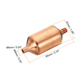 PATIKIL 1P Air Conditioner Filter Drier, Pure Copper Liquid Line Replacement for AC Heat Pump Refrigerator, Copper Tone