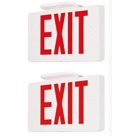 Light Fixture Industries 2 Pack Red/GREEN LED Emergency Exit Light Sign - Battery Backup UL924 Fire