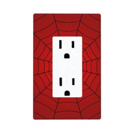 Mdulftar Red Spider Web Single Rocker Wall Plate 1 Gang Lightswitch Cover Decorator Rocker Switch Plate Decorative Faceplate Standard Size 4.5 x 2.76 Inch