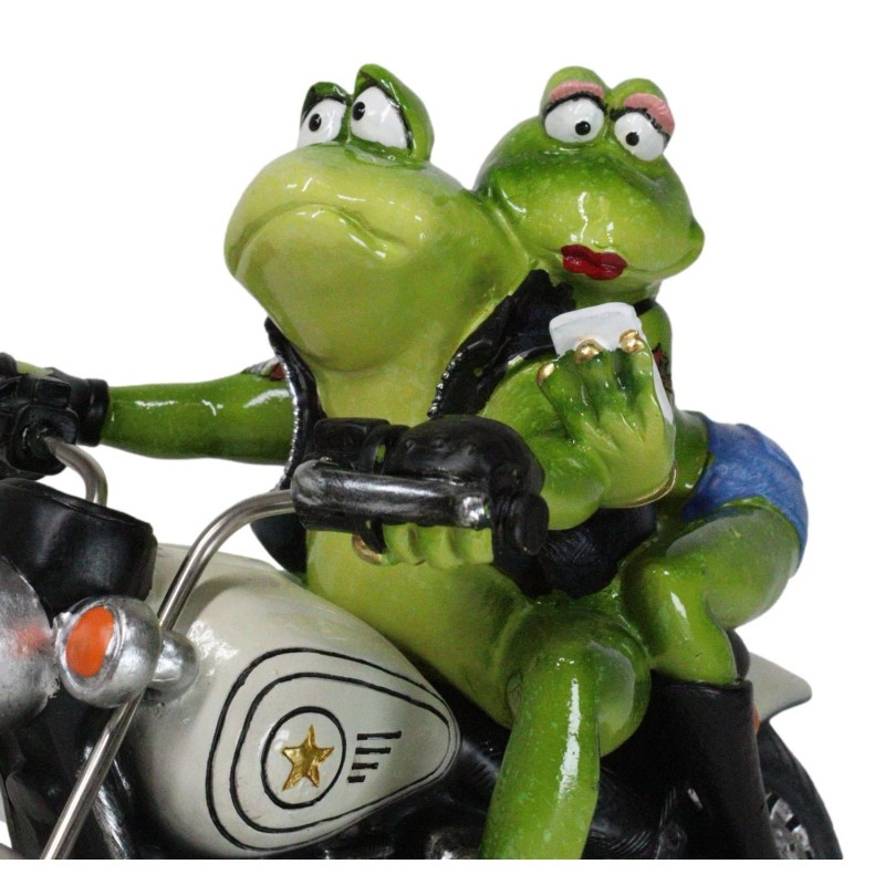 All American Biker Frogs Couple Taking Selfie On Chopper Motorcycle