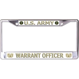 U.S. Army Warrant Officer #2 Chrome License Plate Frame