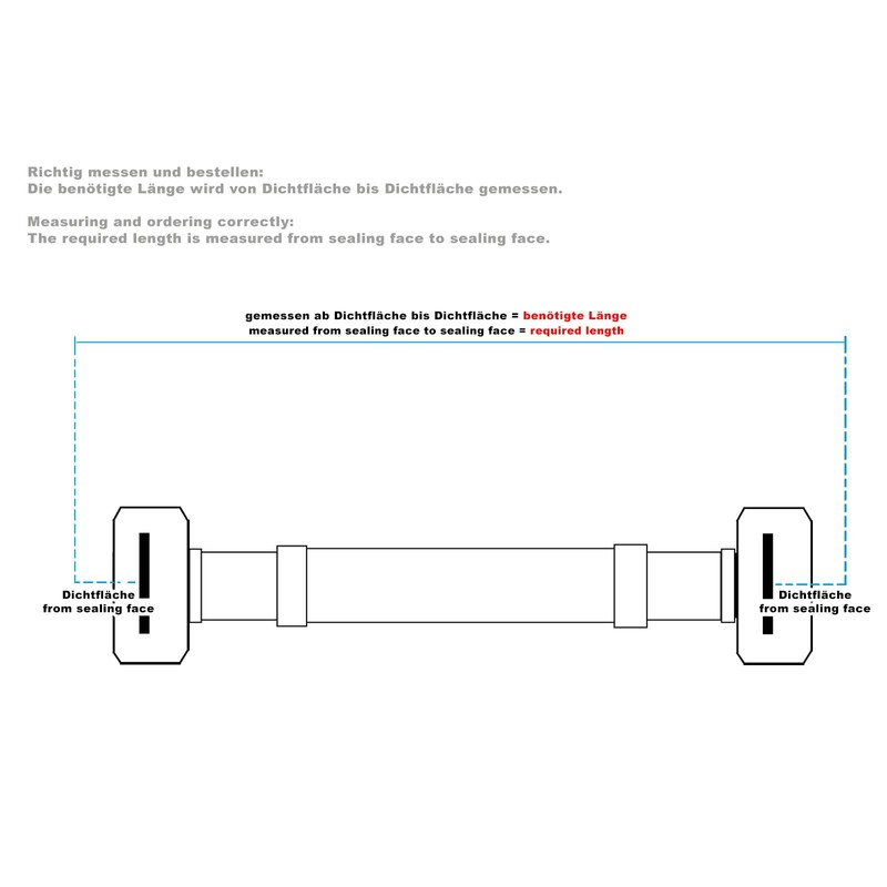 XPOtool Flexible Hose 500 mm Length, Inner Diameter DN8, 1/2