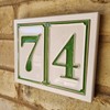 House Numbers Hand-painted Italian Ceramic Numbers Tiles Simple Green Design,