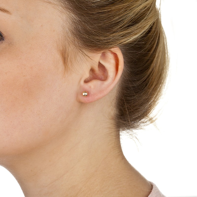 9ct yellow gold 4mm ball stud earrings