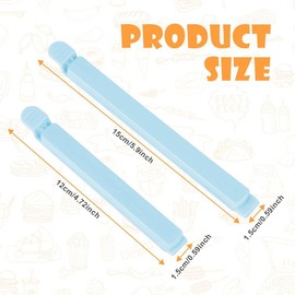 10 Pieces Food Sealing Clips, Clip Closure Bag, Bag Clips for Food Storage, Plastic Food Tongs, Reusable Kitchen Clip in 2 Sizes (Blue)