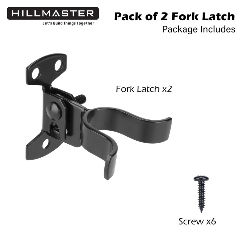 HILLMASTER 1-3/8" Flat Back Wall Mount Chain Link Fork Latch,
