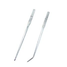 FRUTA Long Reptiles Feeding Tongs Stainless Steel Straight and Curved Tweezers Set Polished Aquarium Tweezers Feeding Tools for Reptiles Lizards Bearded Dragon Gecko Snake Bird Aquatic Plants- Silver