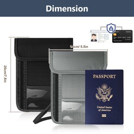 Likesing Chest Pocket Travel Purse, black, Modern