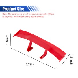 ZIMISI 3PCS Car Mini Spoiler Wing, 6.7 Inch Rear Tail Wing, Carbon Fiber Texture Rear Window Spoiler Without Perforation, Mini Spoilers for Cars, Cool Car Accessories for Women Men (Red)