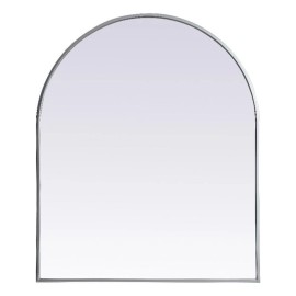 Elegant Decor Ayra 30x36" Arch Modern MDF Wood/Iron Mirror in Silver