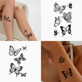 TORMEN 30 Sheets Temporary Tattoos, Butterfly Style Temporary Tattoos– Waterproof, Realistic & Long-Lasting Fake Tattoos for Kids, Adults, Parties & Festivals (Butterfly Style-B)