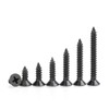 M4 Phillips Flat Head Self Tapping Screws,100 pcs Black M4