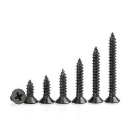 M4 Phillips Flat Head Self Tapping Screws,100 pcs Black M4 x 20mm Carbon Steel Wood Screws DIY Woodworking Screws with Box (M4 X 20mm 100 PCS)