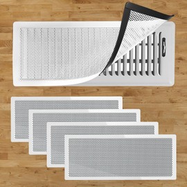 Magnetic Floor Register Vent Covers， Magnetic Air Vent Screen Mesh Covers for Home Floor/Wall/Ceiling Registers Air Vent Filters (4 Packs) (White 4x12 4PCS)