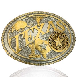 Montana Silversmiths Men's Two-Tone State Heritage Attitude Belt Buckle (60811) (Texas)