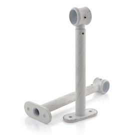 GIRASOLE HOME® Adjustable Long Curtain Pole Bracket, 2 Pack Heavy Duty Zinc Alloy Wall Bracket for Curtain Pole Diameter 18-20mm (Length 165mm, White and Gold)