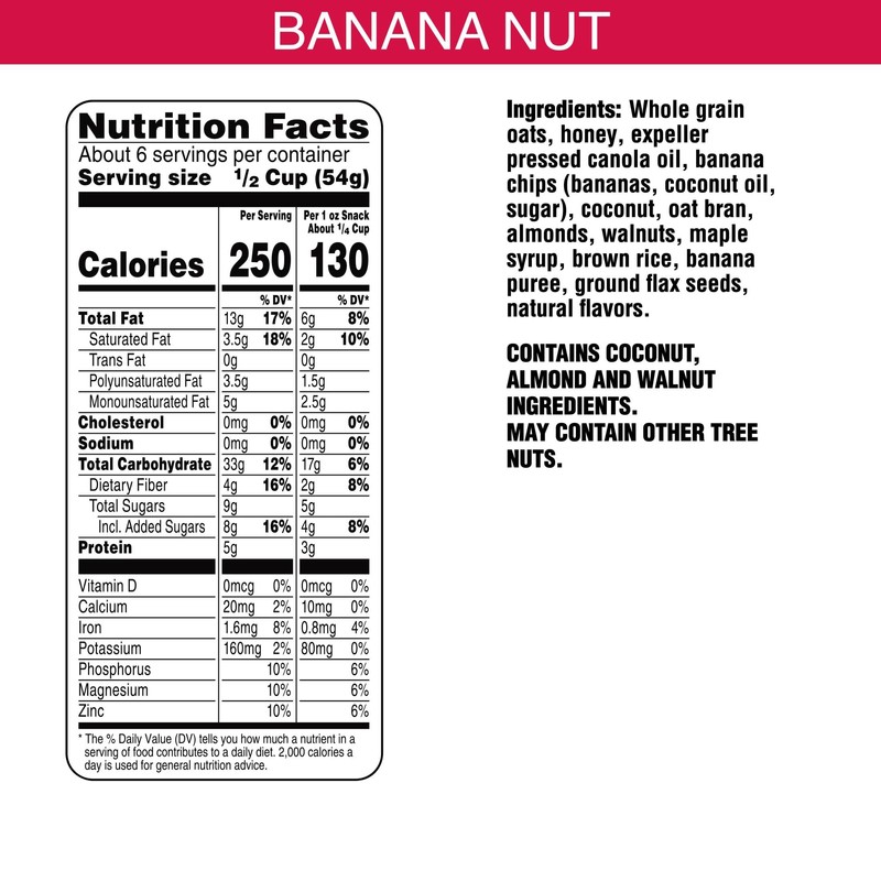 Granola, Bear Naked, Banana Nut, Vegetarian and Non-GMO Project Verified,