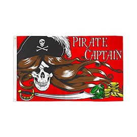 AZ FLAG - Flag Pirate Captain Lady - 150 x 90 cm - Pirate Skull Flag 100% Polyester with Brass Eyelets - 110 g