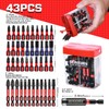 Geinxurn 43Pieces Impact Screwdriver Bits Set with Colorful Boxes, Magnetic
